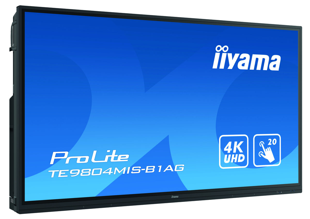 iiyama ProLite TE9804MIS-B1AG - 98" Diagonal Class LCD display with LED backlight - interactive digital signage - with built-in media player and touchscreen (multi touch) - Android - 4K UHD (2160p) 3840 x 2160 - black, matte