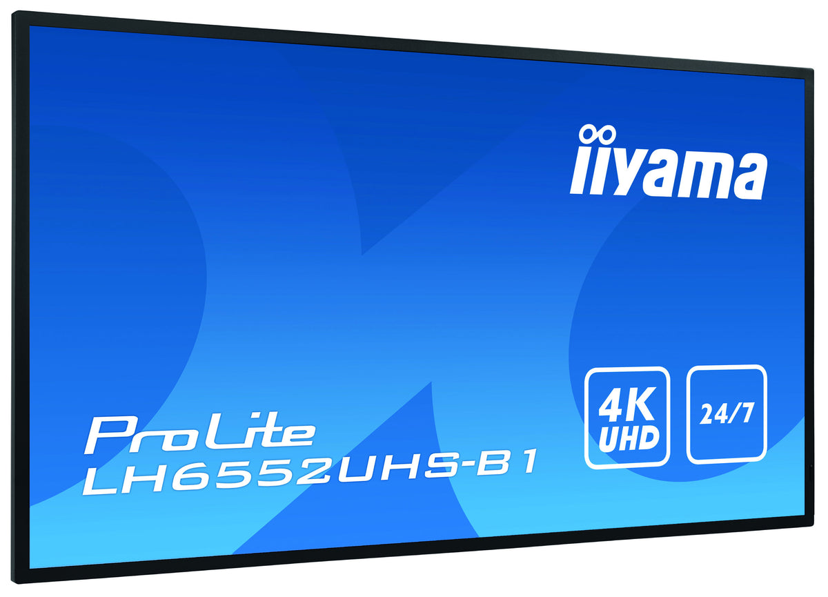 iiyama ProLite LH6552UHS-B1 - Pantalla LCD de clase diagonal de 65" (64,5" visibles) con retroiluminación LED - Señalización digital - Android - 4K UHD (2160p) 3840 x 2160 - Negro opaco