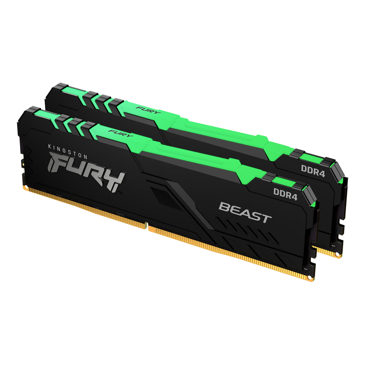 Kingston FURY Beast RGB - DDR4 - kit - 16 GB: 2 x 8 GB - 288-pin DIMM - 3200 MHz / PC4-25600 - CL16 - 1.35 V - unbuffered - no ECC - black