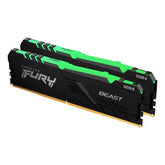 Kingston FURY Beast RGB - DDR4 - kit - 16 GB: 2 x 8 GB - DIMM 288-pin - 3200 MHz / PC4-25600 - CL16 - 1.35 V - unbuffered - sem ECC - preto