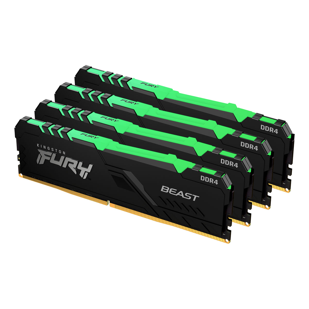 Kingston FURY Beast RGB - DDR4 - kit - 128 GB: 4 x 32 GB - DIMM 288-pin - 3600 MHz / PC4-28800 - CL18 - 1.35 V - unbuffered - sem ECC - preto