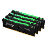 Kingston FURY Beast RGB - DDR4 - kit - 128 GB: 4 x 32 GB - 288-pin DIMM - 3600 MHz / PC4-28800 - CL18 - 1.35 V - unbuffered - no ECC - black