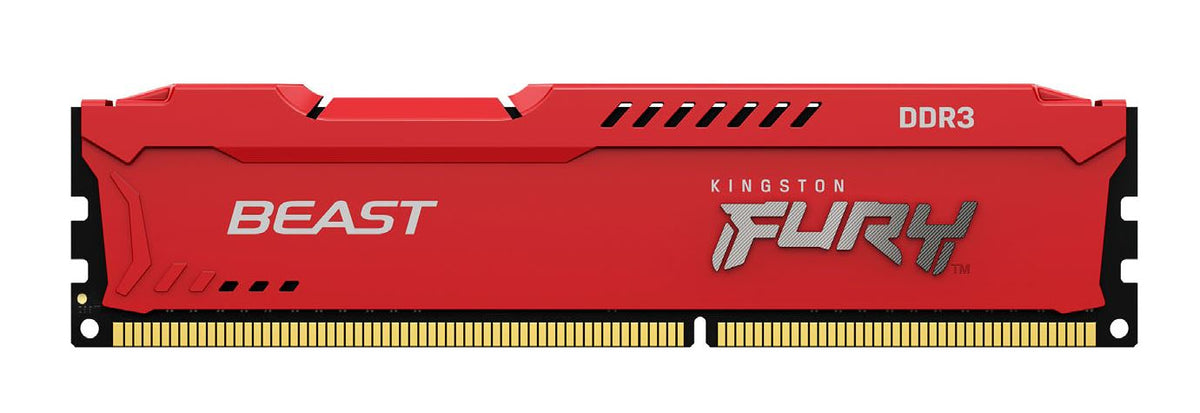 Kingston FURY Beast - DDR3 - kit - 16 GB: 2 x 8 GB - DIMM 240 pinos - 1600 MHz / PC3-12800 - CL10 - 1.5 V - unbuffered - sem ECC - vermelho