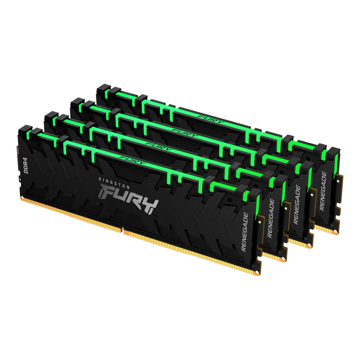 Kingston FURY Renegade RGB - DDR4 - kit - 64 GB: 4 x 16 GB - 288-pin DIMM - 3200 MHz / PC4-25600 - CL16 - 1.35 V - unbuffered - no ECC - black