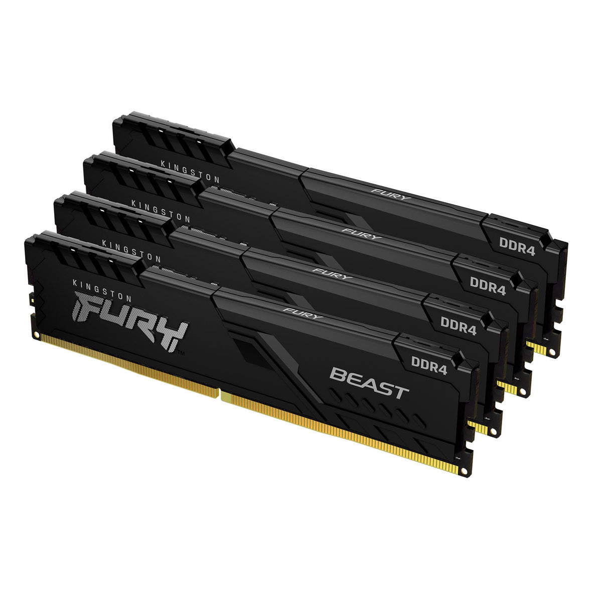 Kingston FURY Beast - DDR4 - kit - 16 GB: 4 x 4 GB - 288-pin DIMM - 3200 MHz / PC4-25600 - CL16 - 1.35 V - unbuffered - no ECC - black