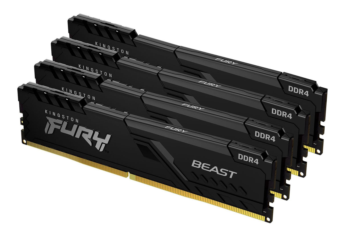 Kingston FURY Beast - DDR4 - kit - 32 GB: 4 x 8 GB - 288-pin DIMM - 3000 MHz / PC4-24000 - CL15 - 1.35 V - unbuffered - no ECC - black