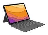 Logitech Combo Touch - Keyboard and folio folder - with trackpad - backlit - Apple Smart connector - QWERTY - United Kingdom - oxford gray - for Apple 10.9-inch iPad Air (4th generation)