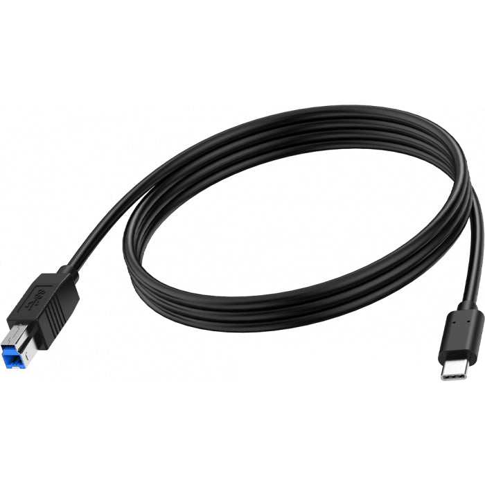 Cable USB-C a USB-B de grado de instalación VISION Professional - GARANTÍA DE POR VIDA - ancho de banda 5 gbit/s - admite corriente de carga 3A - USB-C 3.1 (M) a USB-B 3.0 (M) - diámetro exterior 4,0 mm - 22 +30 AWG - 2 m - negro