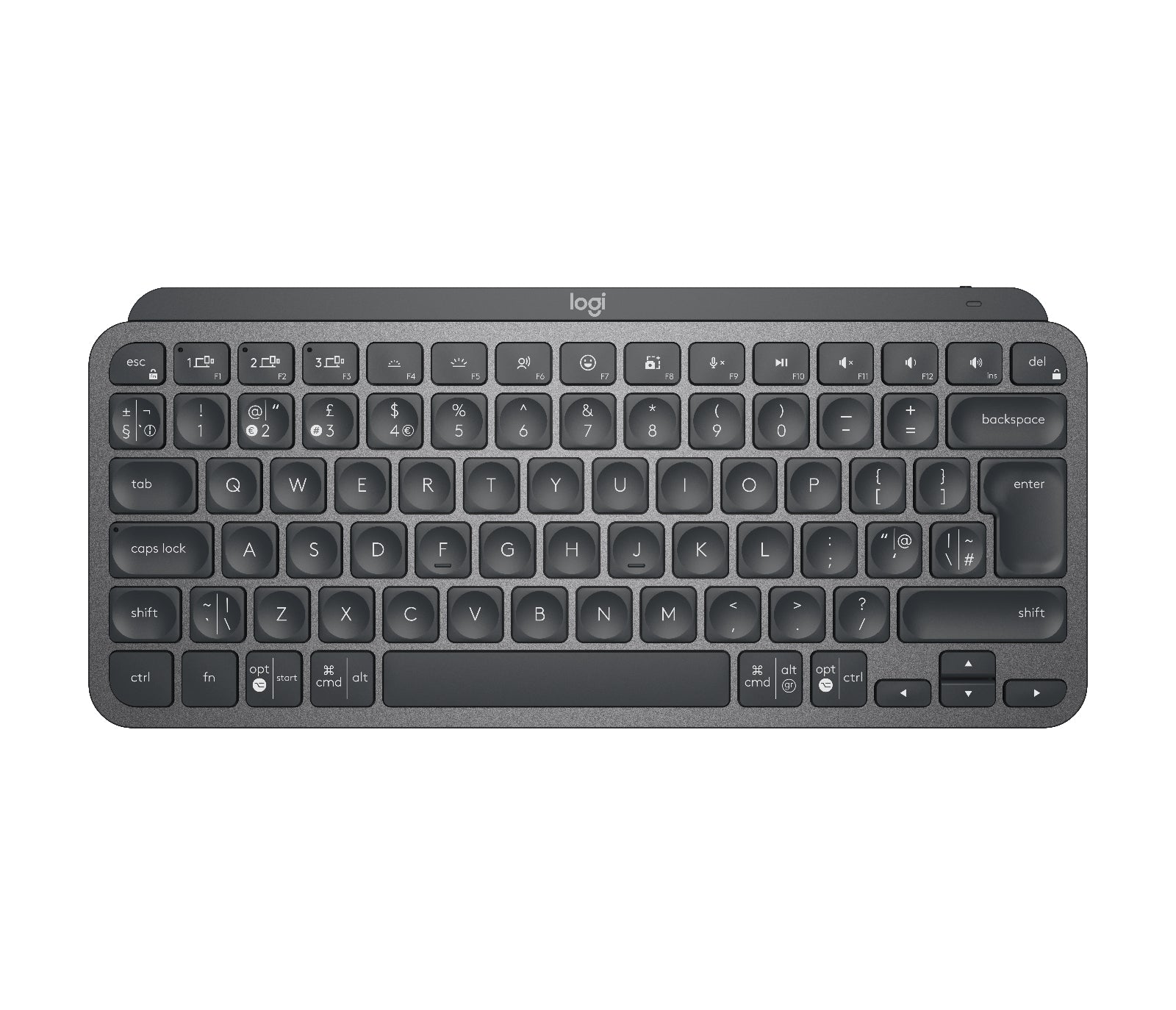 Logitech MX Keys Mini - Teclado - Retroiluminación - Bluetooth - QWERTY - Reino Unido - Grafito