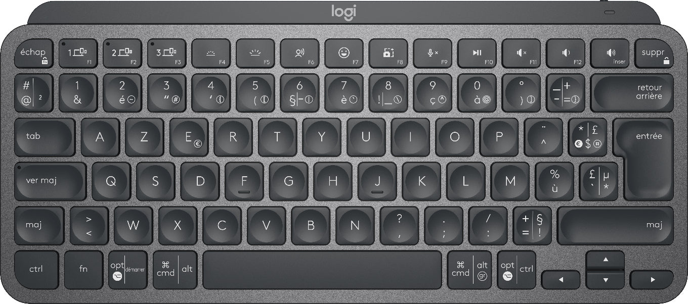 Logitech MX Keys Mini - Keyboard - Backlight - Bluetooth - AZERTY - French - graphite