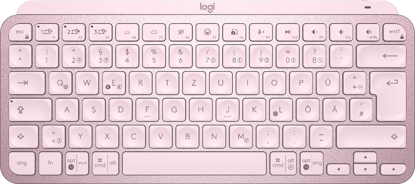 Logitech MX Keys Mini - Teclado - retroiluminação - Bluetooth - QWERTZ - Alemão - rosa