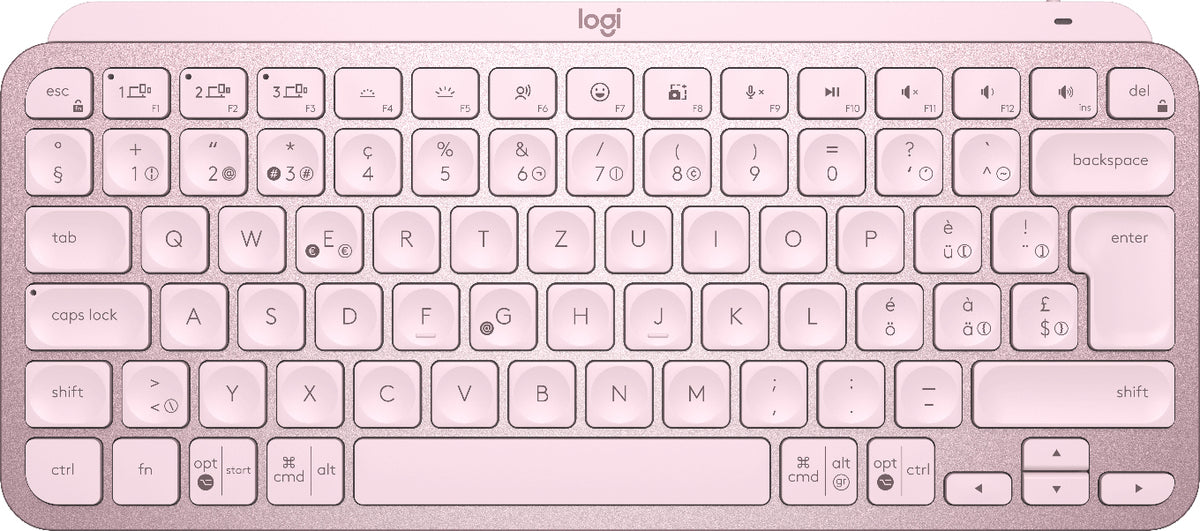 Logitech MX Keys Mini - Keyboard - Backlight - Bluetooth - QWERTZ - Swiss - Pink