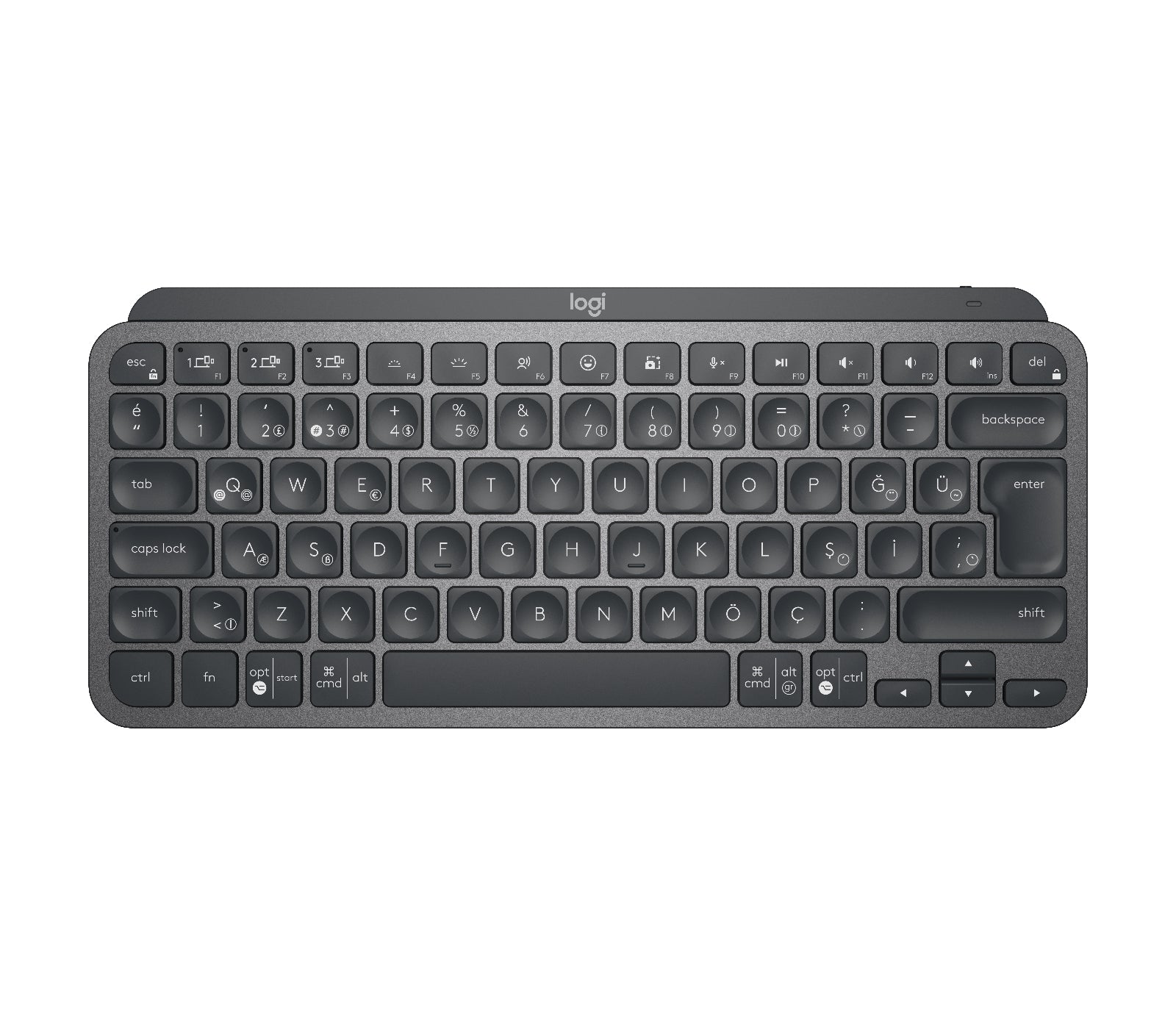 Logitech MX Keys Mini - Teclado - Retroiluminación - Bluetooth - QWERTY - Turco - Grafito