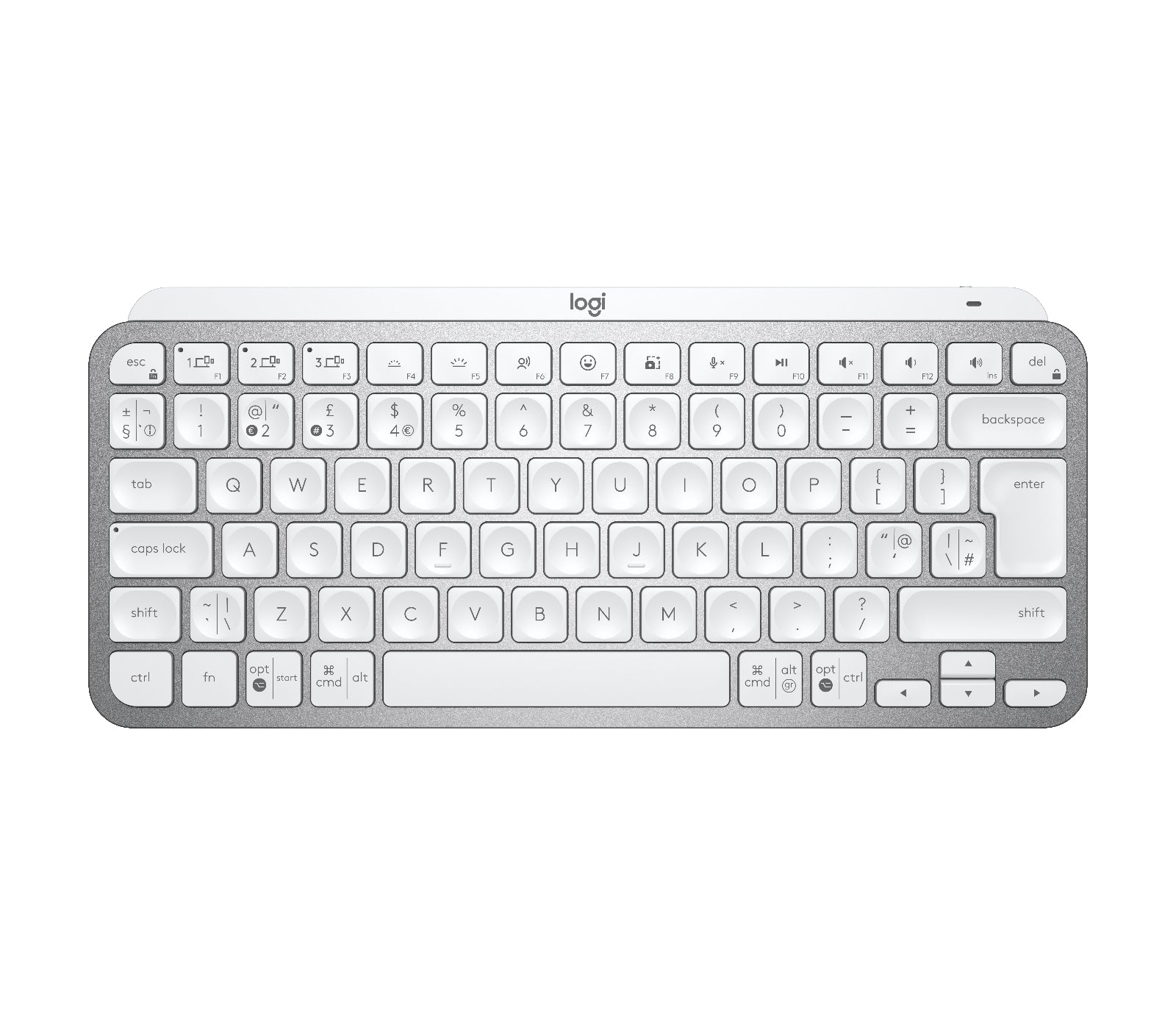 Logitech MX Keys Mini - Teclado - Retroiluminación - Bluetooth - QWERTY - Reino Unido - Gris pálido