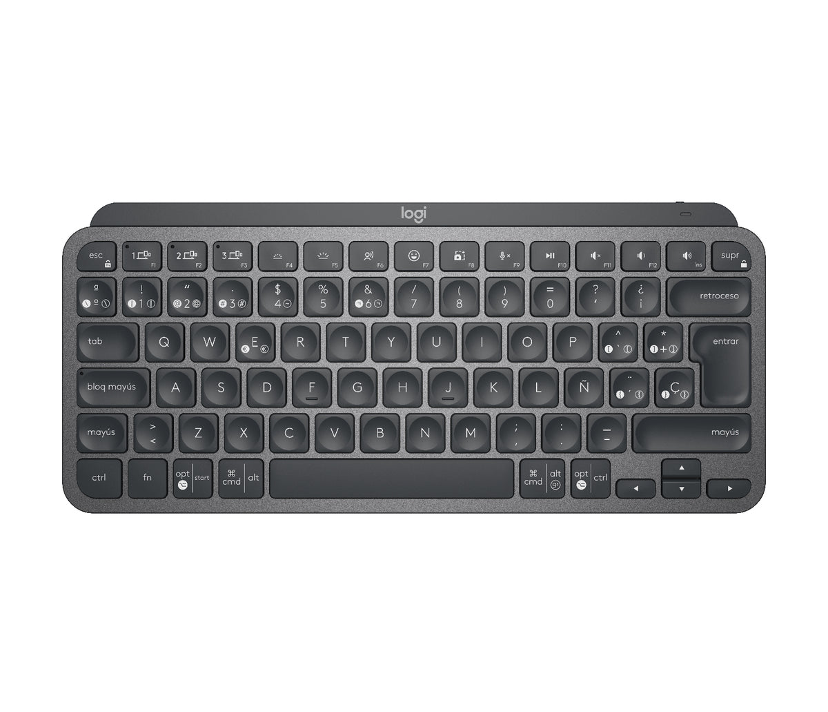 Logitech MX Keys Mini - Keyboard - Backlight - Bluetooth - QWERTY - Spanish - Graffiti