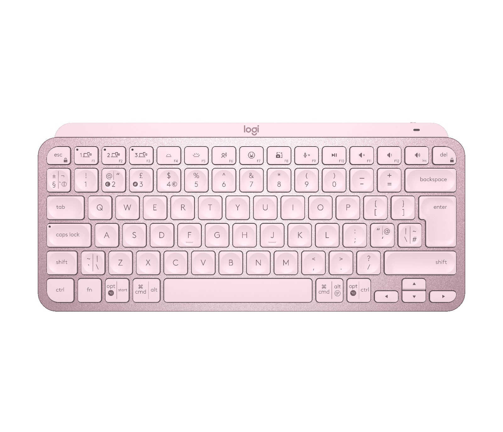 Logitech MX Keys Mini - Teclado - Retroiluminación - Bluetooth - QWERTY - Reino Unido - Rosa