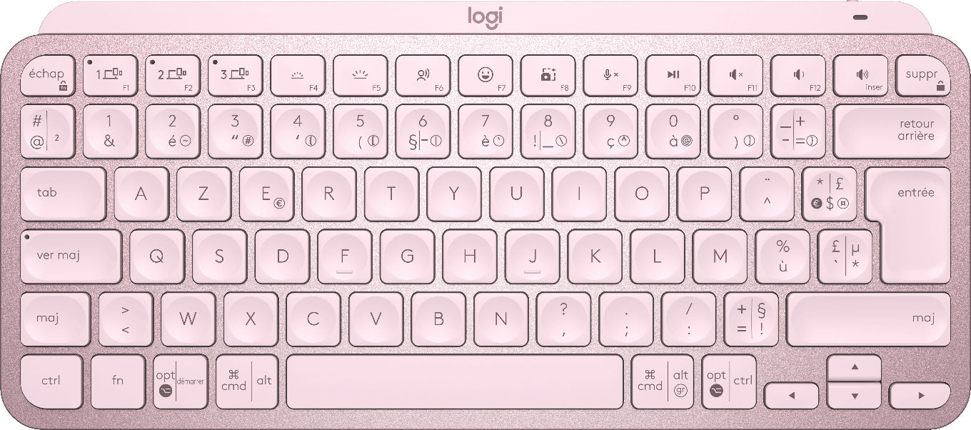 Logitech MX Keys Mini - Keyboard - Backlight - Bluetooth - AZERTY - French - Pink