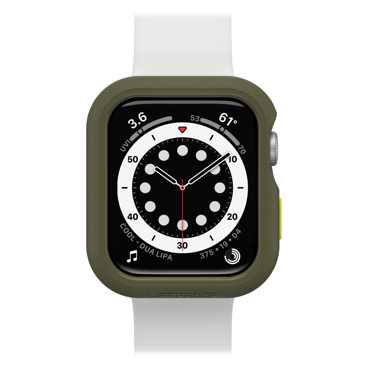 LifeProof Eco-Friendly - Amortiguador para reloj inteligente - Grande - 85 % plástico reciclado del océano - Verde juego - Para Apple Watch (44 mm)