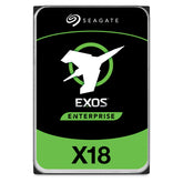 Seagate Exos X18 ST12000NM001J - Disco duro - cifrado - 12 TB - interno - SATA 6Gb/s - 7200 rpm - búfer: 256 MB - Unidad de autocifrado (SED)