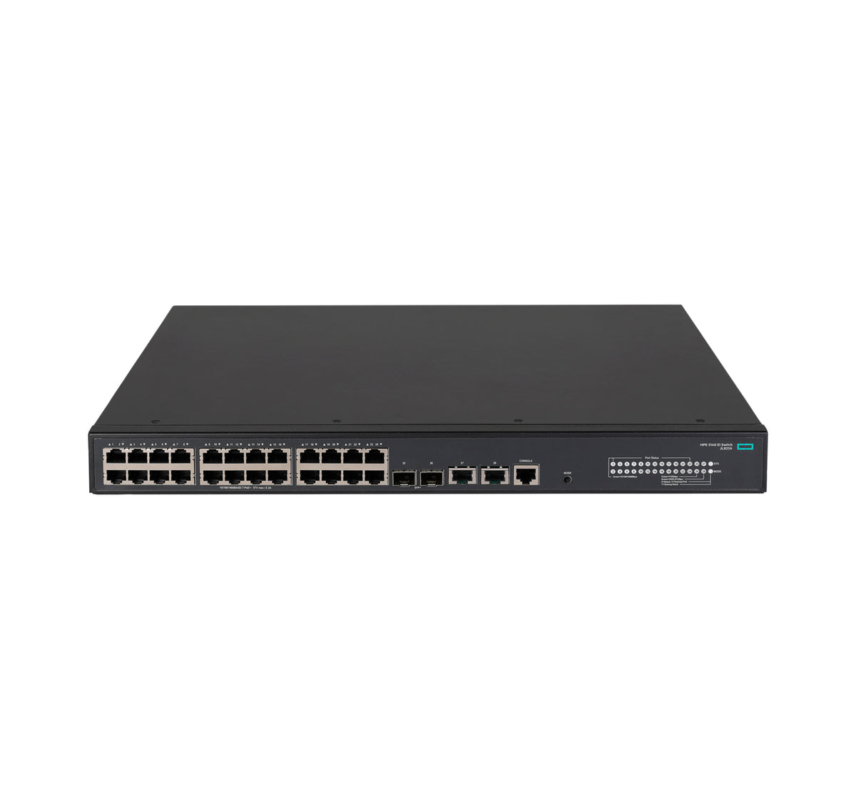 HPE FlexNetwork 5140 24G PoE+ 2SFP+ 2XGT EI - Interruptor - L3 - inteligente - 24 x 10/100/1000 (PoE+) + 2 x 1 Gigabit / 10 Gigabit SFP+ + 2 x 10 Gigabit Ethernet - montável em trilho - PoE+ (370 W) - BTO