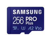 Samsung PRO Plus - Flash Memory Card (Included microSDXC to SD Adapter) - 256 GB - A2 / Video Class V30 / UHS-I U3 / Class10 - microSDXC UHS-I - Blue