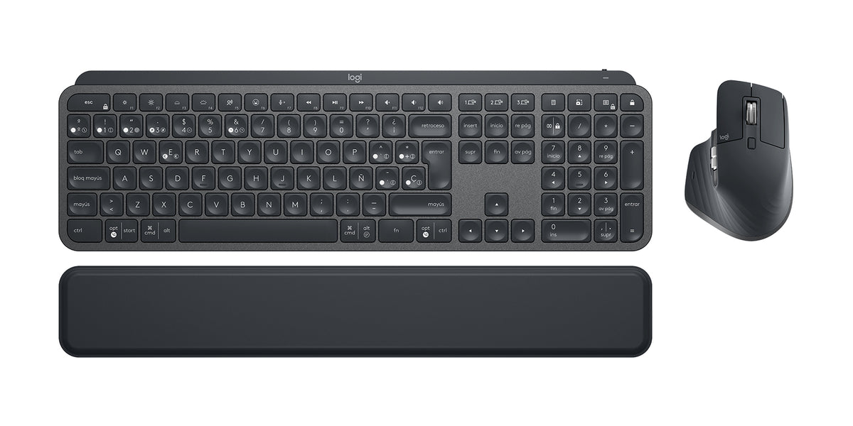 Logitech MX Keys Combo for Business - Conjunto de teclado e rato - retroiluminação - Bluetooth, 2.4 GHz - QWERTY - Espanhol - Europa - grafite