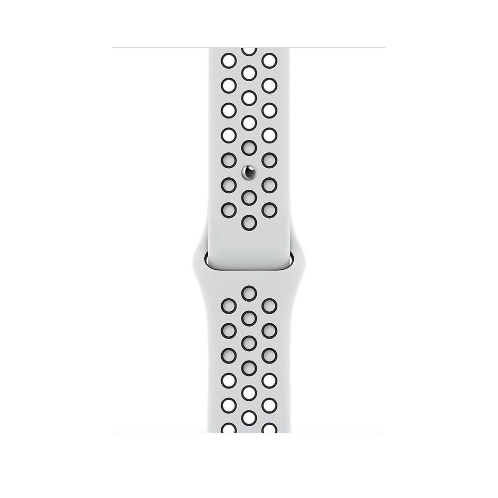 Apple Nike - Smart Watch Strap - 140-210mm - Black, Pure Platinum - For Watch (42mm, 44mm, 45mm, 49mm)