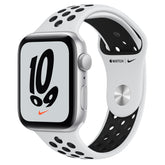 Apple Watch Nike SE (GPS) - 44mm - Silver Aluminum - Smart Watch With Nike Sport Strap - Fluoroelastomer - Pure Platinum/Black - Band Size: S/M/L - 32GB - Wi-Fi, Bluetooth - 36.2g