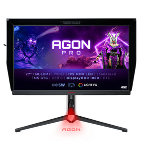 AOC MONITOR MINI LED 27 QHD 1MS 170HZ HDMI DP USB-C COLUNAS HAS PIVOT AG274QXM