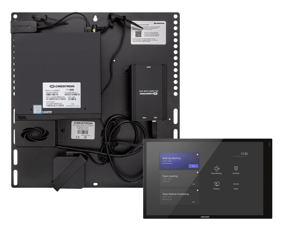 Crestron Flex UC-C100-T-WM - Kit integrador - Kit de videoconferencia (consola con pantalla táctil, mini PC) - Microsoft Teams Certified - Negro