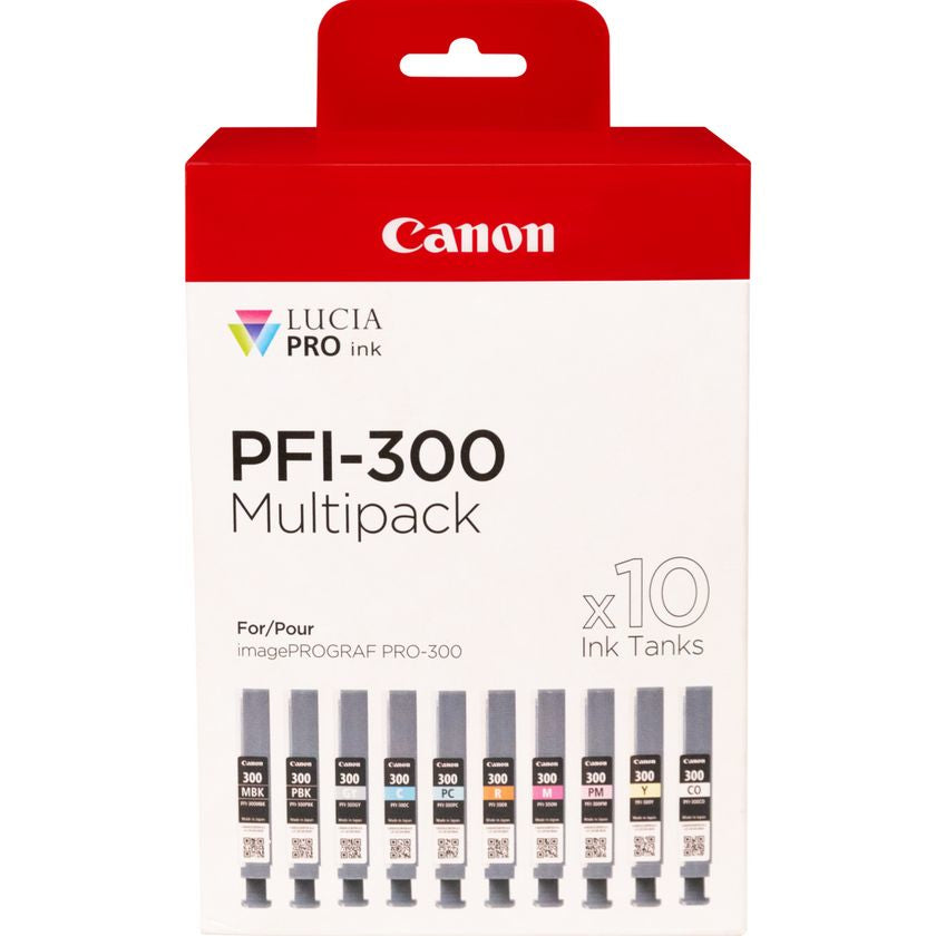 Canon PFI-MBK/PBK/CO/GY/R/C/M/Y/PC/PM 10 Ink Cartridge Multipack - Pack of 10 - 14.4 ml - Gray, Yellow, Cyan, Magenta, Red, Opaque Black, Photo Black , photo cyan, photo magenta, chromatic optimizer - original - ink tank - for im