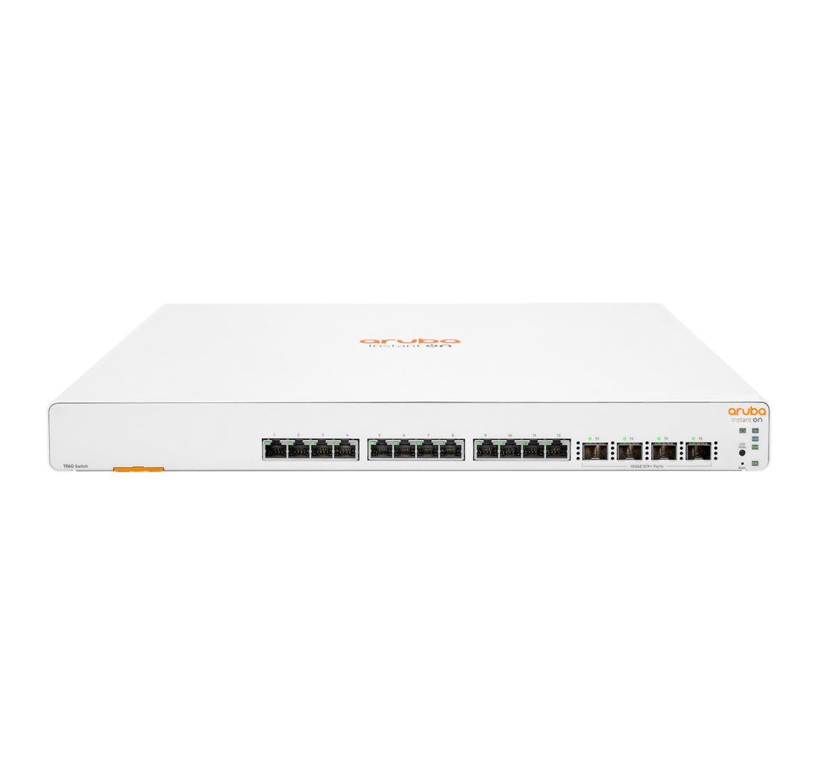 HPE Aruba Instant On 1960 12XGT 4SFP+ Switch - Interruptor - L2+ - inteligente - 12 x 100/1000/10000 + 4 x 10 Gigabit SFP+ - montável em trilho - BTO