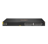 HPE Aruba 6000 24G Class4 PoE 4SFP 370W Switch - Interruptor - Administrado - 24 x 10/100/1000 (PoE+) + 4 x Gigabit SFP - fluxo de ar lado para lado - montável em trilho - PoE (370 W)