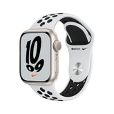 Apple Watch Nike Series 7 (GPS) - 41mm - Starry Aluminum - Smart Watch With Nike Sport Strap - Fluoroelastomer - Pure Platinum/Black - Band Size: S/M/L - 32GB - Wi-Fi, Bluetooth - 32 g