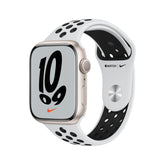 Apple Watch Nike Series 7 (GPS) - 45mm - Starry Aluminum - Smart Watch With Nike Sport Strap - Fluoroelastomer - Pure Platinum/Black - Band Size: S/M/L - 32GB - Wi-Fi, Bluetooth - 38.8 g