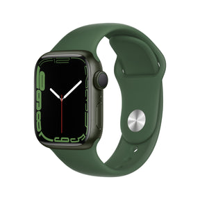 Apple Watch Series 7 GPS, caja de aluminio verde de 41 mm y correa deportiva Clover - Regular