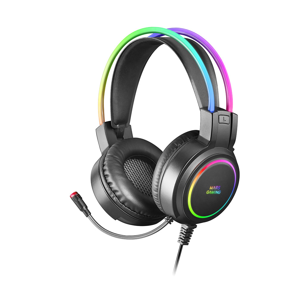 HEADPHONES+MIC MARS GAMING MHRGB CHROMA 360 ULTRA-LIGHT, PC/PS4/PS5/XBOX, BLACK (MHRGB)