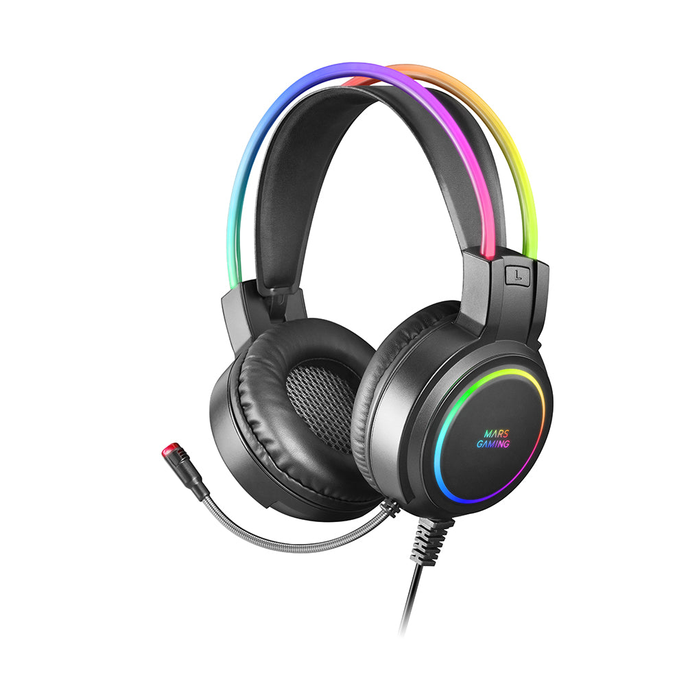 HEADPHONES+MIC MARS GAMING MHRGB CHROMA 360 ULTRA-LIGHT, PC/PS4/PS5/XBOX, BLACK (MHRGB)