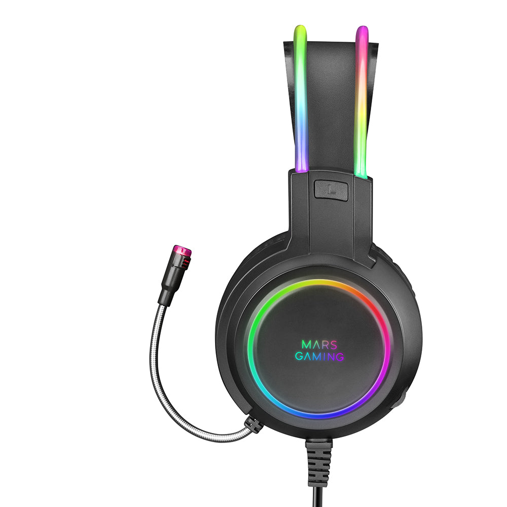 HEADPHONES+MIC MARS GAMING MHRGB CHROMA 360 ULTRA-LIGHT, PC/PS4/PS5/XBOX, BLACK (MHRGB)