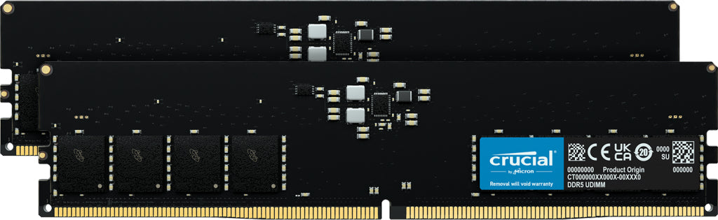 Crucial - DDR5 - kit - 64 GB: 2 x 32 GB - DIMM 288-pin - 4800 MHz / PC5-38400 - CL40 - 1.1 V - unbuffered - sem ECC