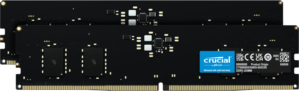 Crucial - DDR5 - kit - 16 GB: 2 x 8 GB - 288-pin DIMM - 4800 MHz / PC5-38400 - CL40 - 1.1 V - unbuffered - no ECC