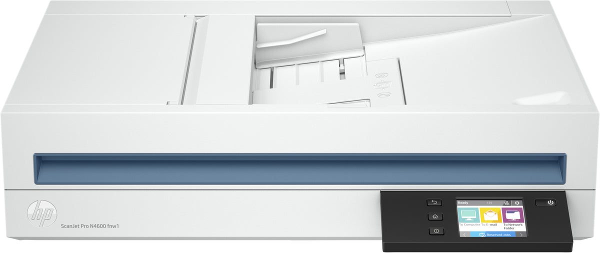 HP Scanjet Pro N4600 fnw1 - Document Scanner - Contact Image Sensor (SIC) - Duplex - 216 x 5362 mm - 600 dpi x 1200 dpi - Up to 40 ppm (mono) / up to 40 ppm (color) - ADF (100 sheets) ) - up to 6000 scans per day - USB 3.0, Gigabit LAN, Wi-