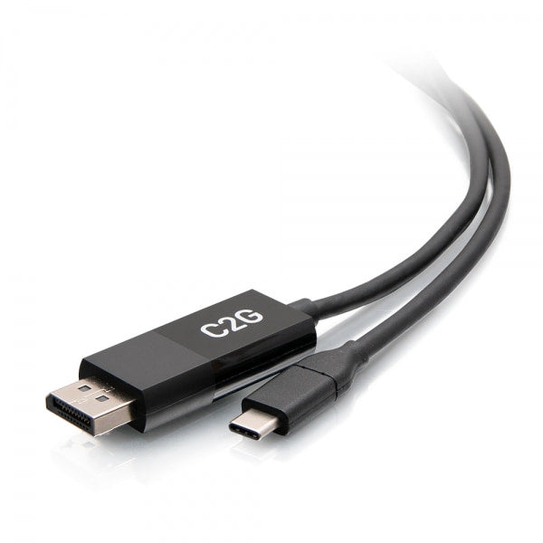 C2G 3ft (0.9m) USB-C to DisplayPort Adapter Cable - 4K 60Hz - Adapter Cable - USB-C (M) to DisplayPort (M) - USB 3.1 / Thunderbolt 3 / DisplayPort - 90cm - 4K Support - Black