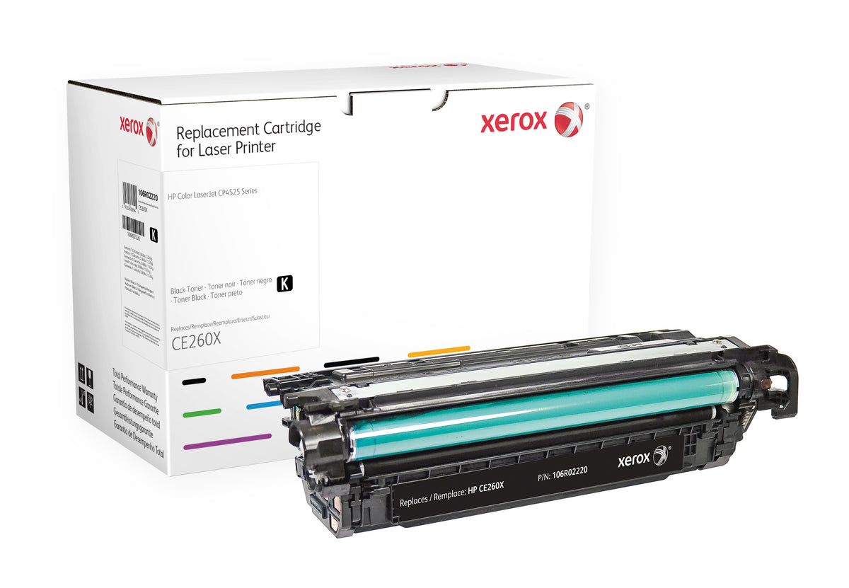 Xerox - Black - compatible - toner cartridge (option for: HP CE260X) - for HP Color LaserJet Enterprise CP4525dn, CP4525n, CP4525xh