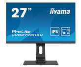 iiyama ProLite XUB2793HSU-B4 - LED Monitor - 27" - 1920 x 1080 Full HD (1080p) @ 75 Hz - IPS - 300 cd/m² - 1000:1 - 4 ms - HDMI, VGA, DisplayPort - speakers - matte black