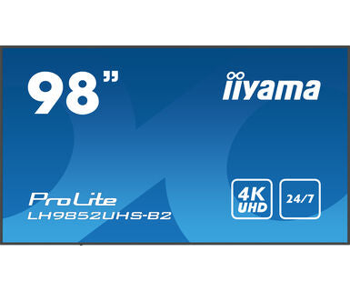iiyama ProLite LH9852UHS-B2 - 98" Classe Diagonal (97.5" visível) ecrã LCD com luz de fundo LED - sinalização digital - 4K UHD (2160p) 3840 x 2160 - preto, brilhante
