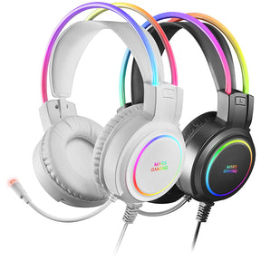 HEADPHONES+MIC MARS GAMING MHRGB CHROMA 360, ULTRA-LIGHT, PC/PS4/PS5/XBOX, WHITE (MHRGBW)