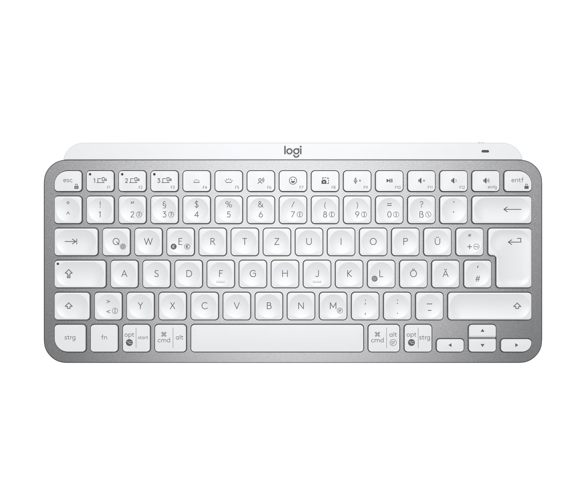 Logitech MX Keys Mini for Business - Keyboard - Backlit - Wireless - Bluetooth LE - QWERTY - German - Pale Gray