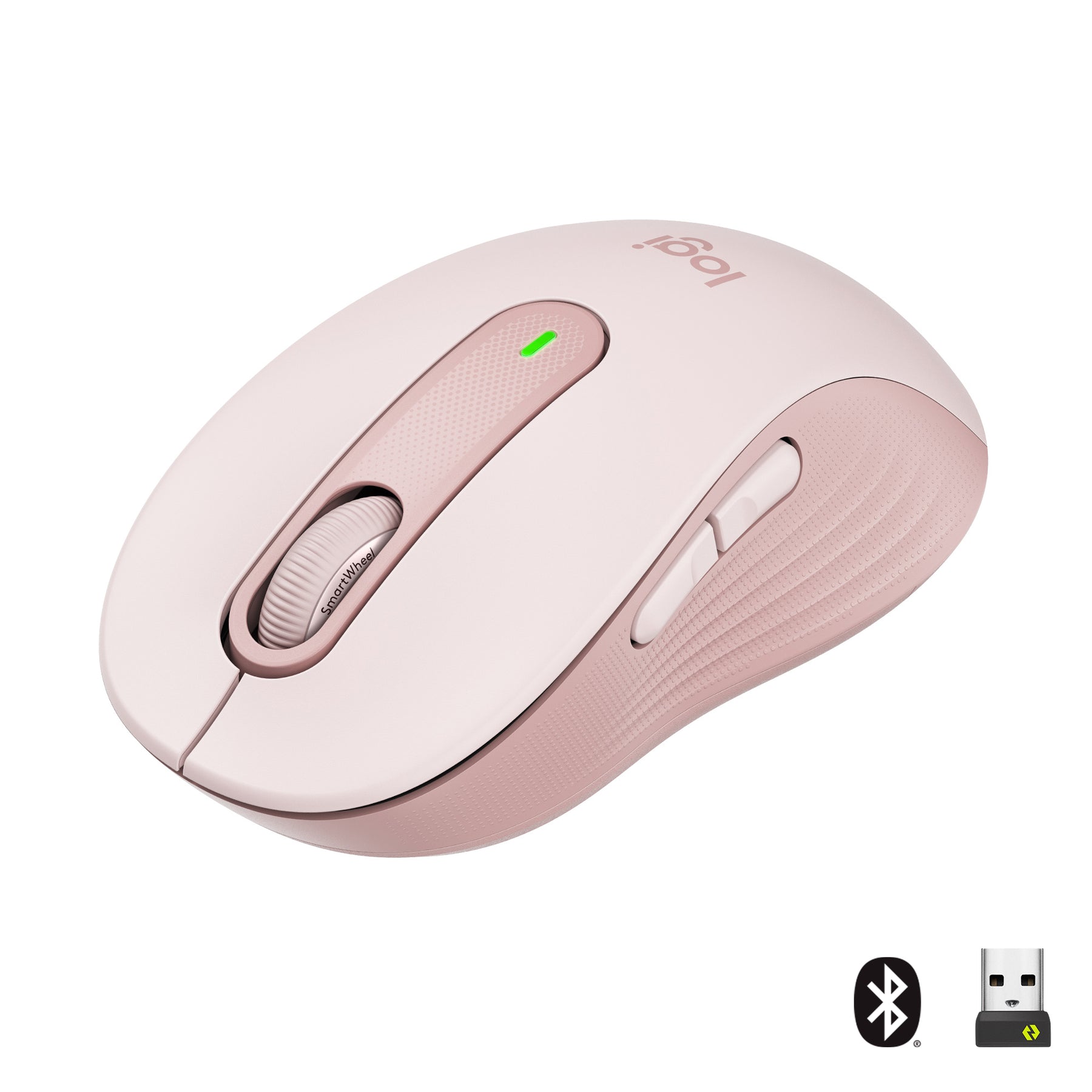 Logitech Signature M650 - Mouse - optical - 5 buttons - wireless - Bluetooth, 2.4 GHz - Logitech Logi Bolt USB receiver - pink