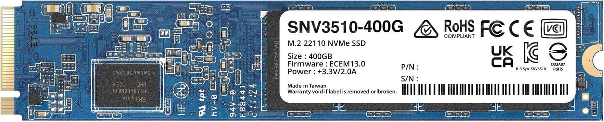 Synology SNV3510-400G - SSD - 400 GB - internal - M.2 22110 - PCIe 3.0 x4 (NVMe)